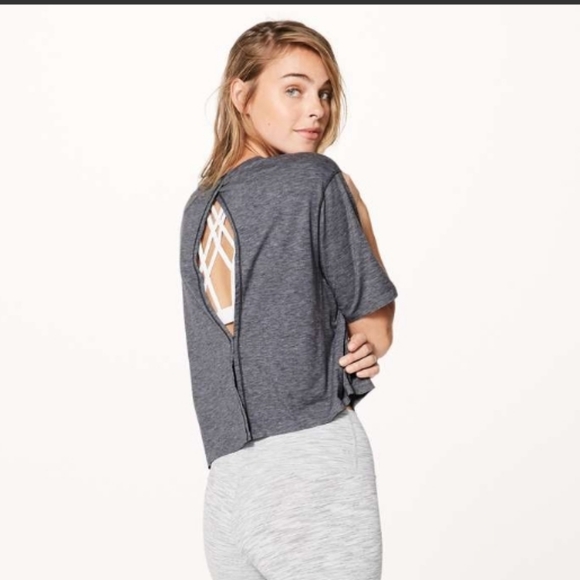 Lululemon Intended Crop Tee short sleeve boxy heathered gray 6? - Picture 2 of 5